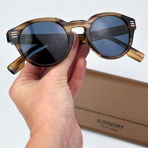 Burberry BE4404 409680 BRAND NEW Sunglasses Brown Dark Blue Square Unisex